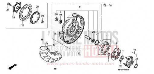 ROUE ARRIERE VT750C2SA de 2010